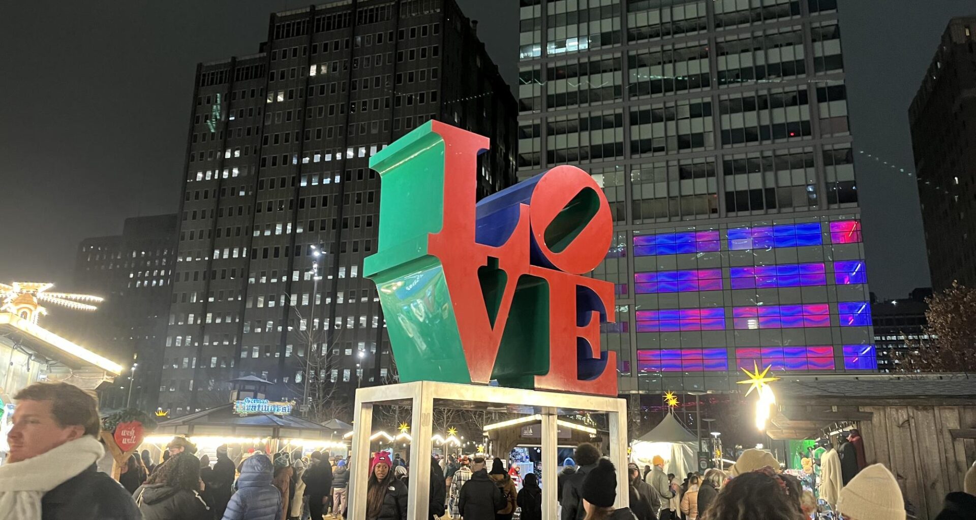 The iconic Love Sign in the heart of Philadelphia.