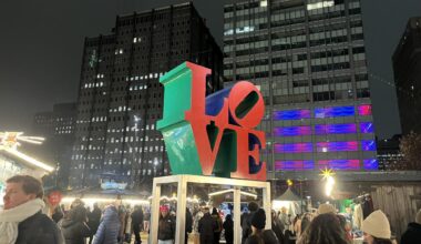 The iconic Love Sign in the heart of Philadelphia.