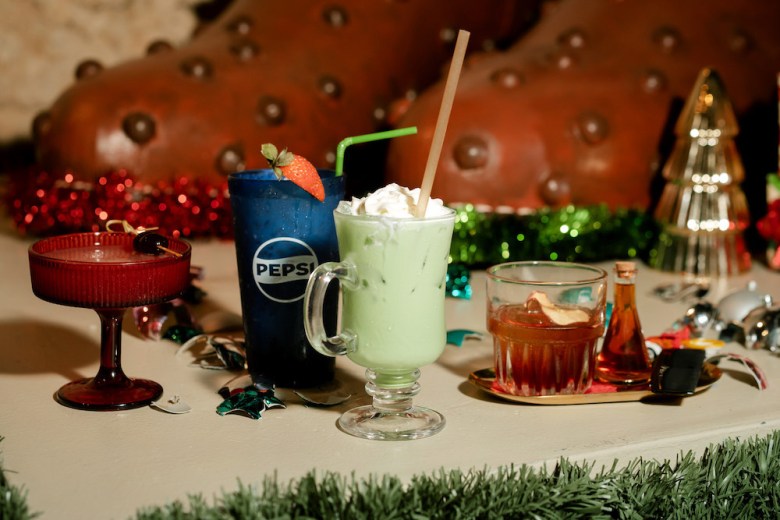 An array of holiday drinks is also part of the Howdy Sore Loser pop-up.