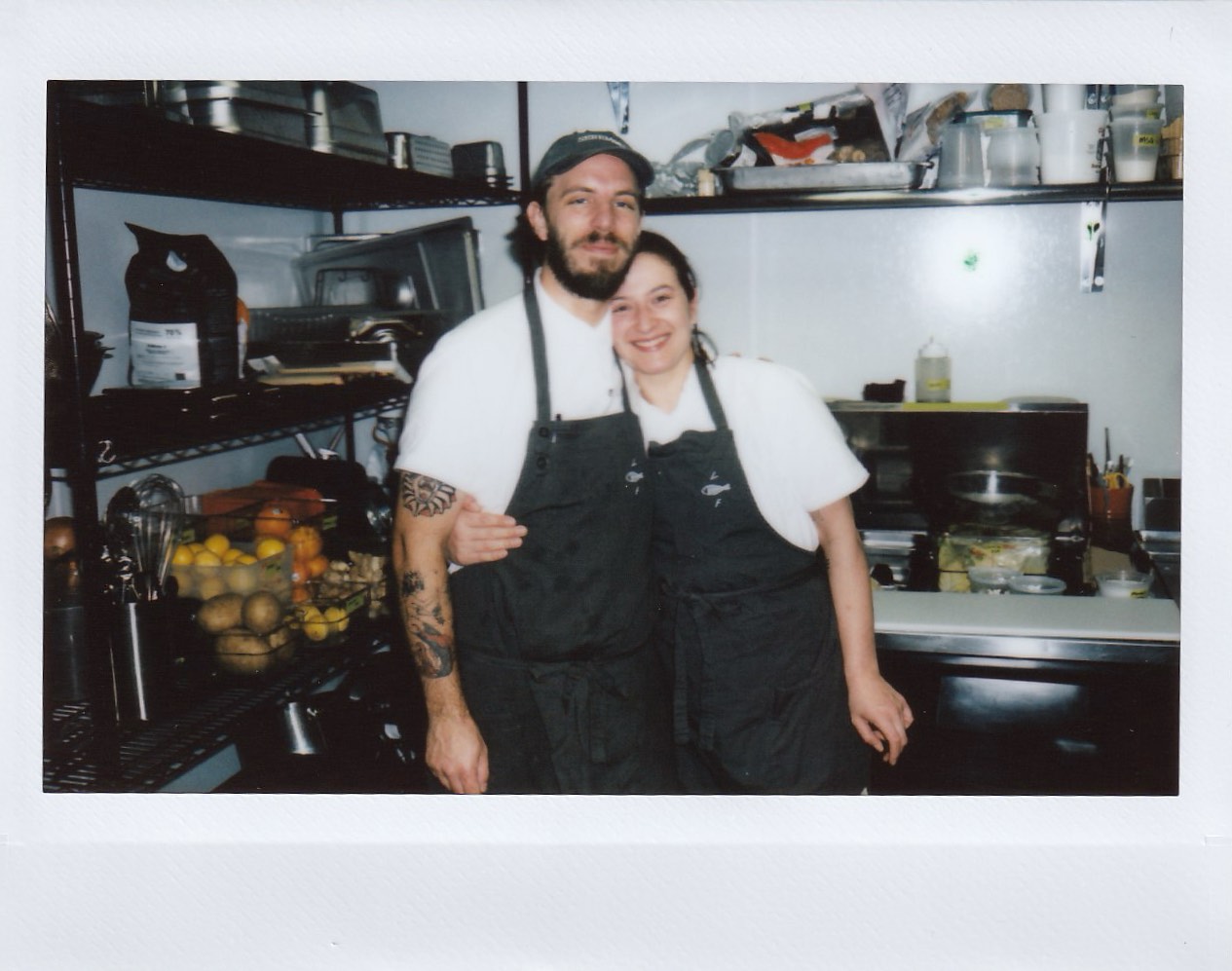 Anna Sonenshein and Niki Vahle standing in the kitchen at Little Fish.