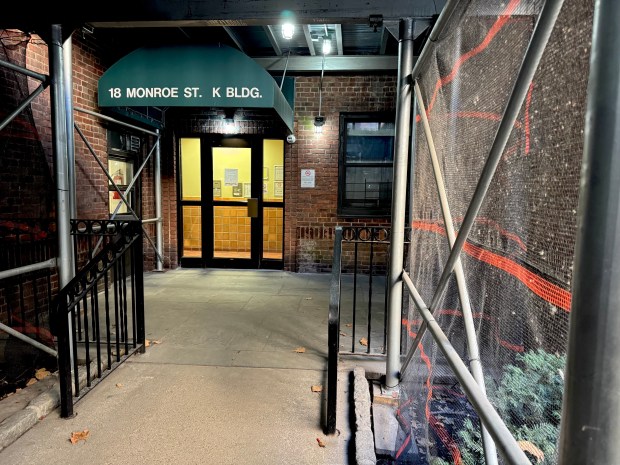 A 76-year-old woman was found dead with multiple injuries inside her apartment at Knickerbocker Village on the Lower East Side on Saturday, Dec. 20, 2025. (Rebecca White / New York Daily News)