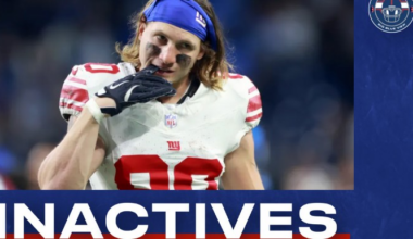 Giants-Commanders inactives: Gunner Olszewski, Jamie Gillan out for New York