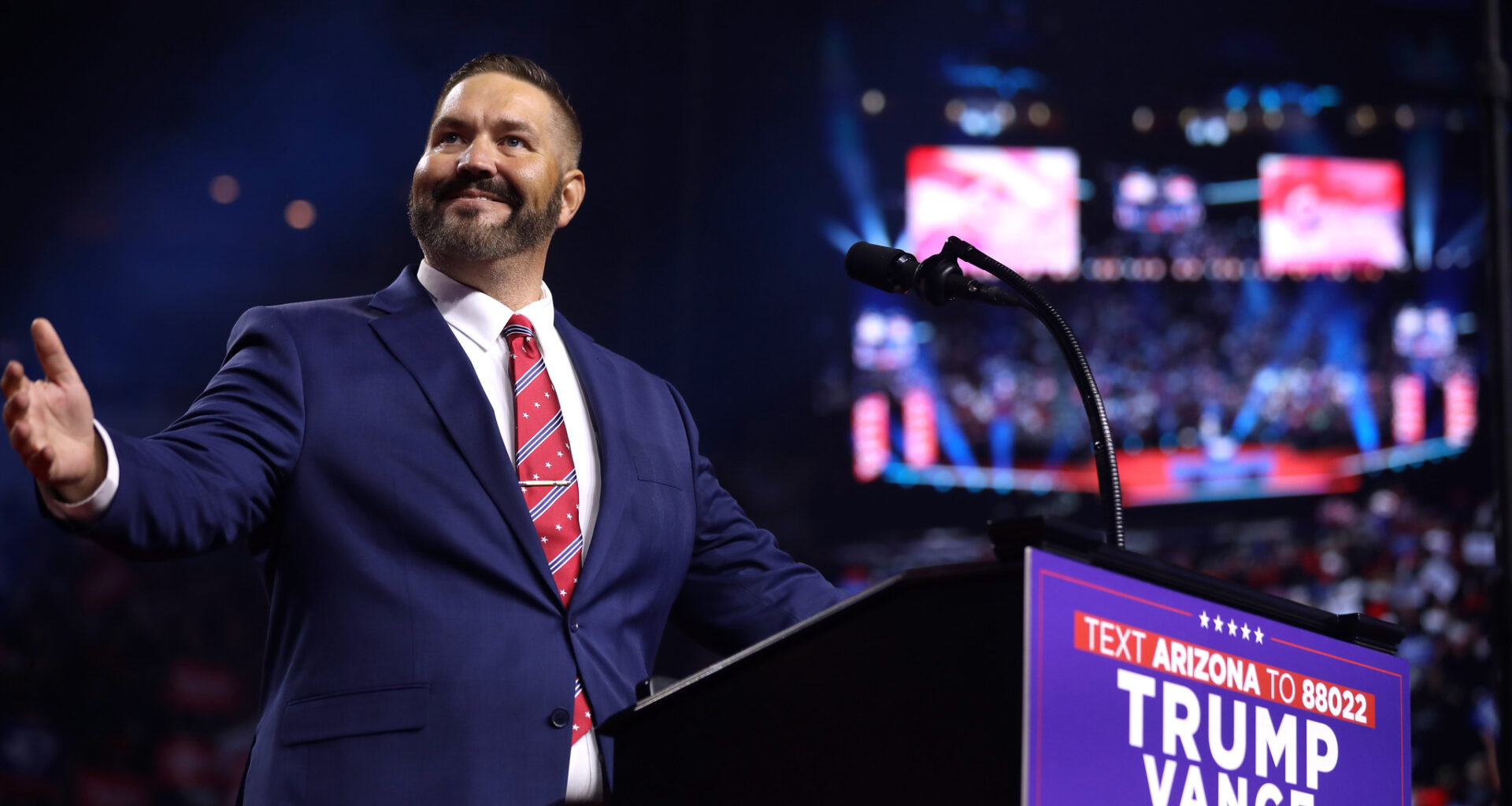 justin heap at a trump rally in 2024