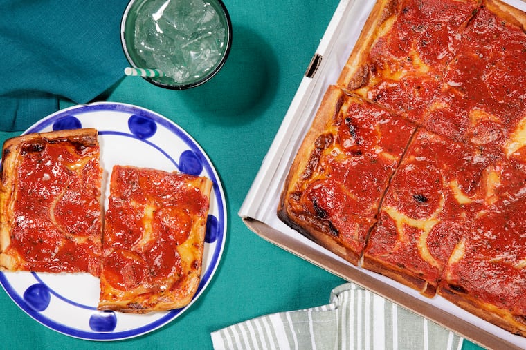 The pepperoni pizza from Santucci's photographed in the Philadelphia Inquirer studio on Wednesday, Jan. 29, 2025 in Philadelphia.