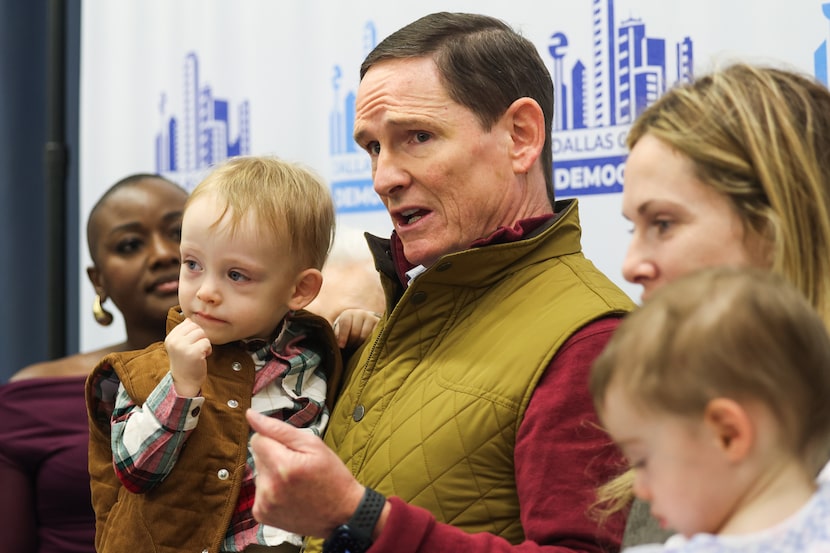 Clay Lewis Jenkins, Dallas County Judge, speaks on his goals for his re-election at the...