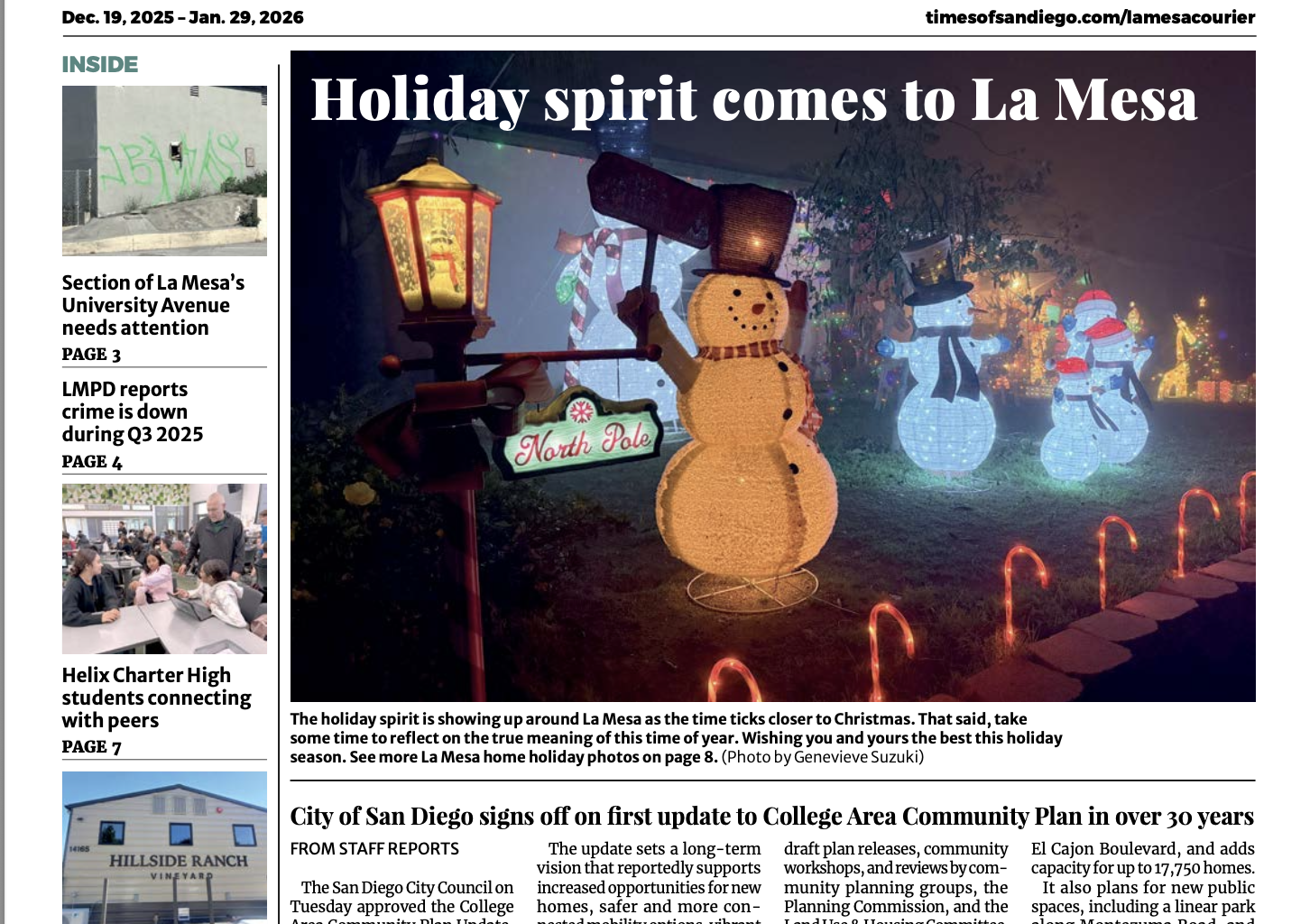 La Mesa Courier: Dec. 19, 2025