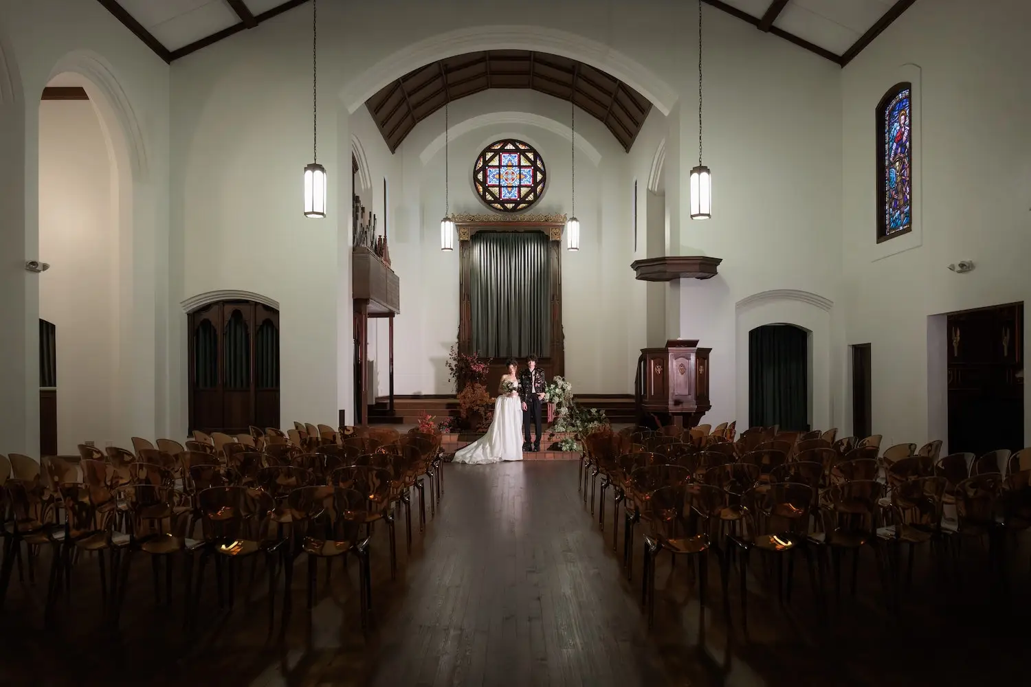 Interior of Liberty Station's North Chapel reopened as an event space by Snake Oil Venue Company in Point Loma, San Diego