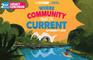 "Where Community Meets Current" event signs