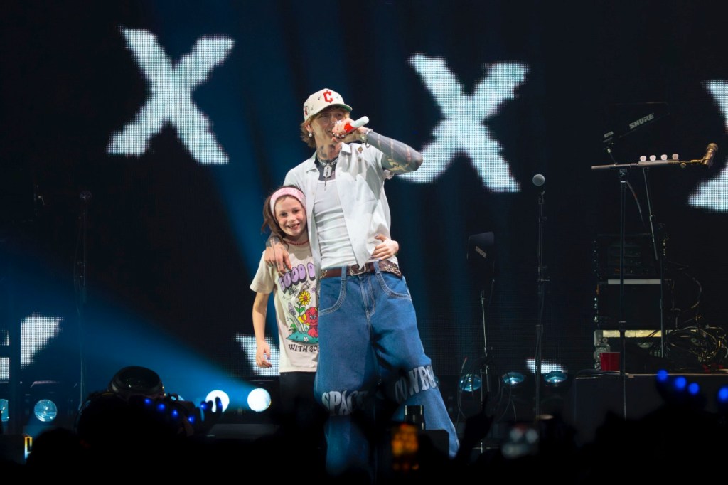 MGK got a little helper on stage at Jingle Ball.