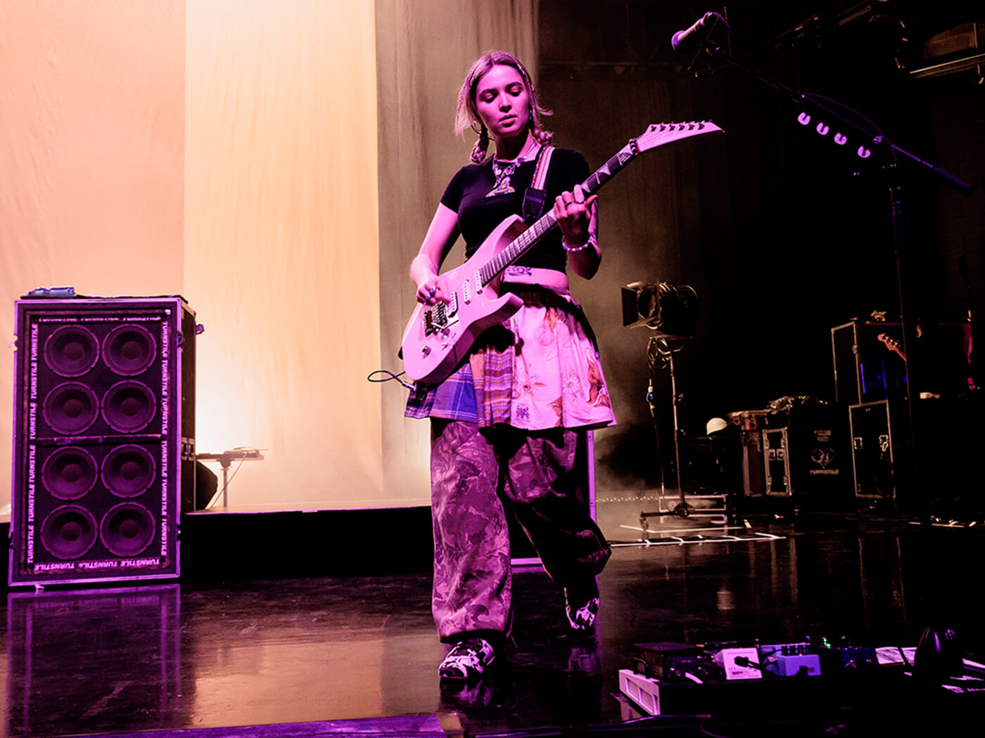 Meg Mills of Turnstile performing at Alcatraz in 2025, photo by Sergione Infuso/Corbis via Getty Images