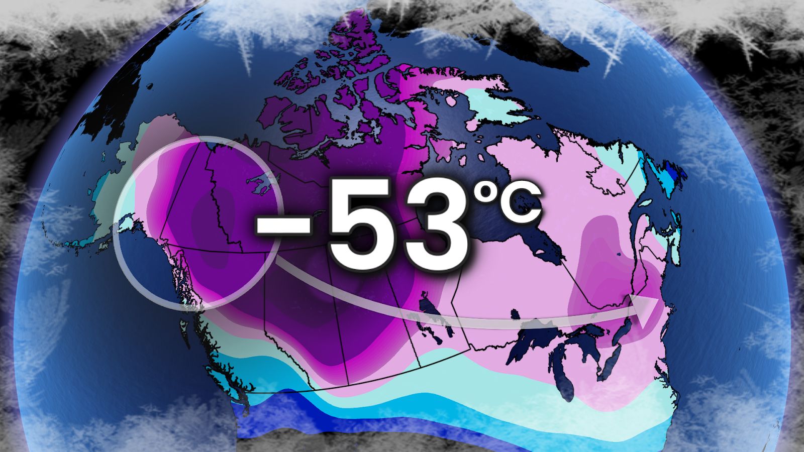 Extreme cold on the move after Canada notches -50C reading