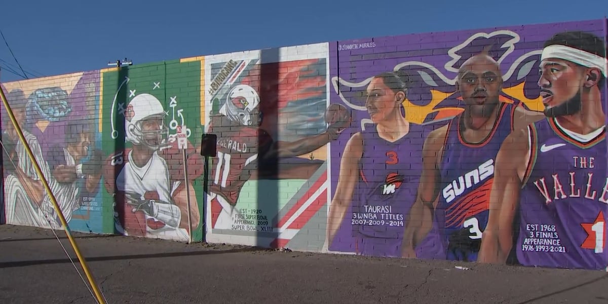 Phoenix-area artist updates mural as tribute to Arizona sports