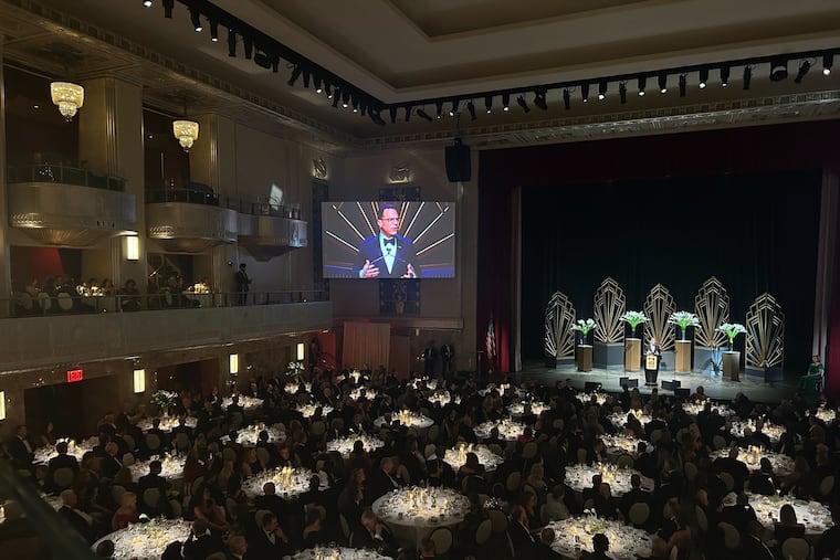 Gov. Josh Shapiro gives his annual speech to the 127th annual Pennsylvania Society dinner at the Waldorf Astoria hotel in Midtown Manhattan.