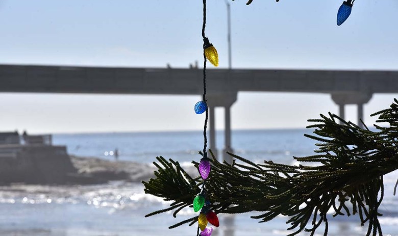This year's Ocean Beach Christmas tree was set up and decorated on Dec. 1 and Dec. 2.