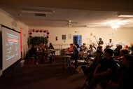 Joppa residents attend a meeting hosted by community leaders and professors at Texas A&M...