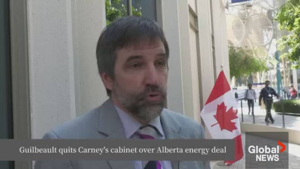 Click to play video: 'Guilbeault quits cabinet over Carney’s pipeline push'
