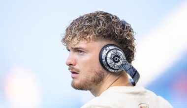BRIGHTON & HOVE, ENGLAND - Monday, May 19, 2025: Liverpool's Harvey Elliott before the FA Premier League match between Brighton & Hove Albion FC and Liverpool FC at the American Express Community Stadium. (Photo by David Rawcliffe/Propaganda)