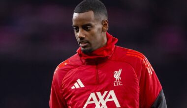 LONDON, ENGLAND - Saturday, December 20, 2025: Liverpool's substitute Alexander Isak during the pre-match warm-up before the FA Premier League match between Tottenham Hotspur FC and Liverpool FC at the Tottenham Hotspur Stadium. (Photo by David Rawcliffe/Propaganda)