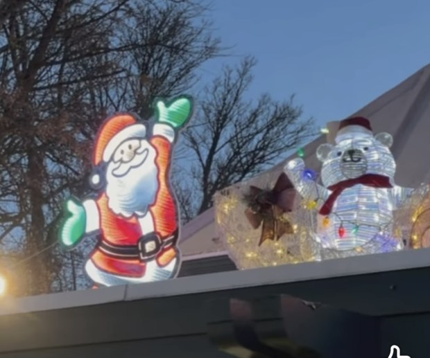 The Gorgas Pavilion has been adorned with lots of lighted holiday-centric themes. (Photo courtesy of the Friends of Gorgas Park)