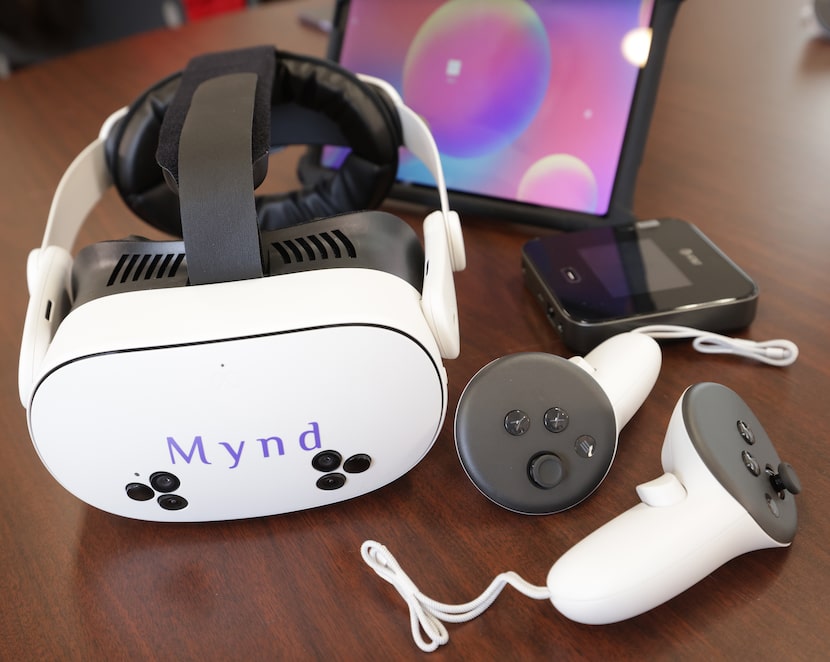 Mynd Immersive and Lyda Hill Philanthropies demonstrate a virtual reality therapy tool to...