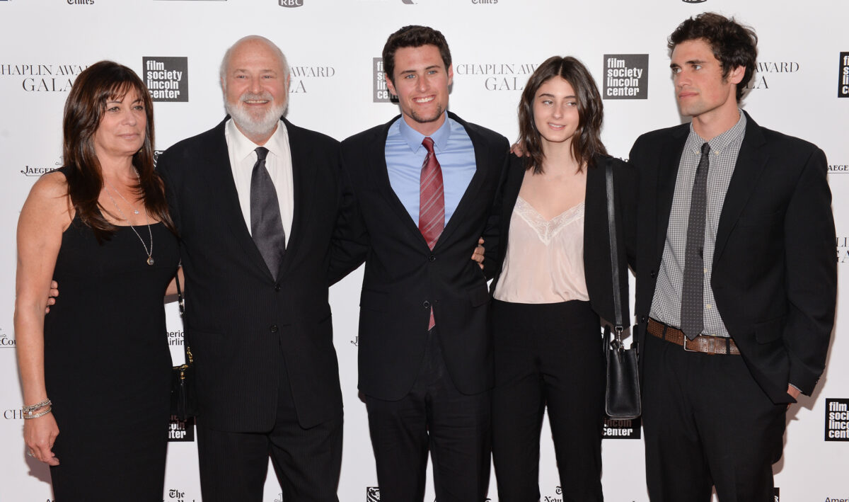 Honoree Rob Reiner poses with his wife Michele and children Nick, Romy and Jake at the 41st Annual Chaplin Award Gala at Avery Fisher Hall on Monday, April 28, 2014 in New York. (Photo by Evan Agostini/Invision/AP)