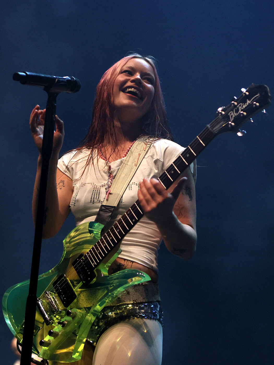 Rhian Teasdale of Wet Leg performing at the Royal Albert Hall in 2025, photo by Chiaki Nozu/WireImage via Getty Images