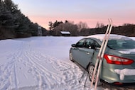 /// The sun rises over a winter scene in Lowville, N.Y., on Sunday, Dec. 28, 2025. (AP...