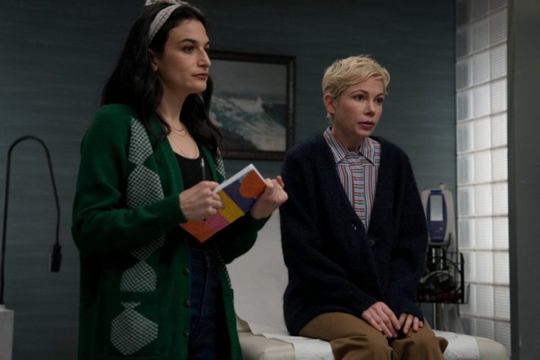 FX's Dying for Sex -- "Feelings Can Become Amplified" -- Episode 3 (Airs Friday, April 4 on Hulu ) -- Pictured: (l-r) Jenny Slate as Nikki, Michelle Williams as Molly. CR: Sarah Shatz/FX