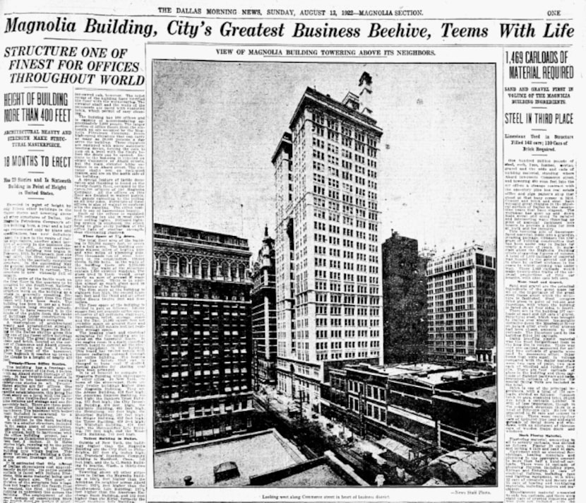 A clipping of the Aug. 13, 1922, edition of The Dallas Morning News with stories about the...