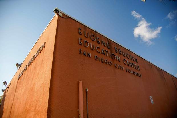 The exterior of the Eugene Brucker Education Center in University Heights on Tuesday, Jan. 28, 2025 in San Diego. (Alejandro Tamayo / The San Diego Union-Tribune)