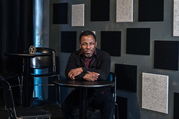 Award-winning San Diego singer Leonard Patton is shown at his all-ages music club, The Jazz Lounge, where he will perform holiday-themed shows Sunday and Monday. ( Ariana Drehsler / for the San Diego Union-Tribune)