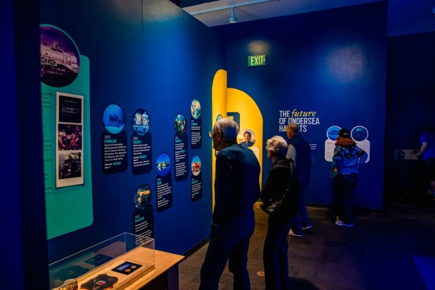 Learn more about the science of saturationdiving and the history of underwater research platforms in "Meditation Ocean: Aquarius Reef Base" at Birch Aquarium. (Jordann Tomasek / Birch Aquarium at Scripps)