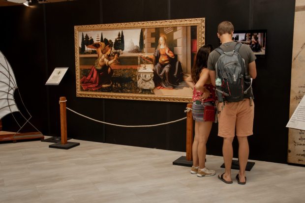 "Da Vinci's First Flight," designed and presented by the Artisans of Florence, is on view at the San Diego Air and Space Museum through Jan. 4, 2026. (San Diego Air and Space Museum)