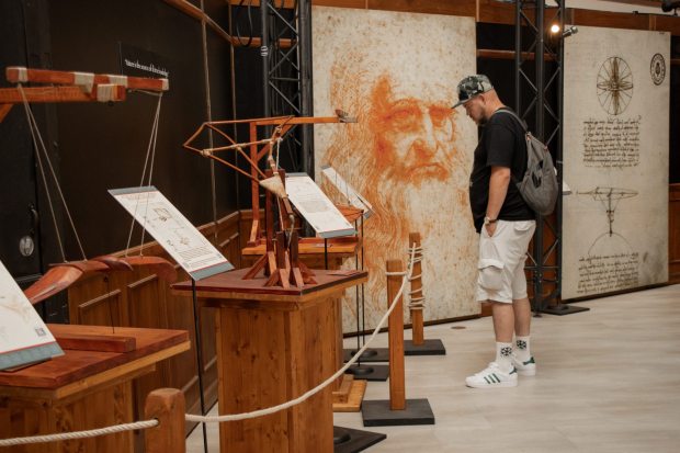 "Da Vinci's First Flight," designed and presented by the Artisans of Florence, is on view at the San Diego Air and Space Museum through Jan. 4, 2026. (San Diego Air and Space Museum)