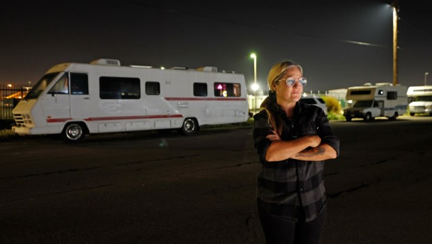 Miranda Snyder has received a number of overnight parking tickets but can't afford to pay them. (K.C. Alfred / The San Diego Union-Tribune)