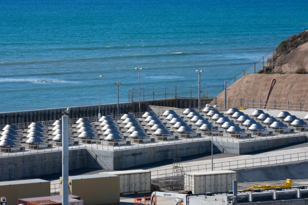 The vertical storage units at San Onofre Nuclear Power Plant on Wednesday, Nov. 19, 2025 in San Diego, CA. (Nelvin C. Cepeda / The San Diego Union-Tribune)