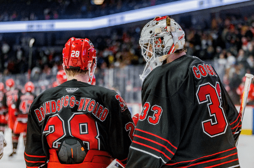 Sebastian Cossa and Michael Brandsegg-Nygard, grand rapids griffins.