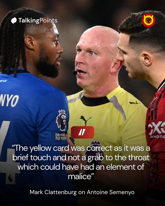 Mark Clattenburg comments on Antoine Semenyo incident vs Man United.