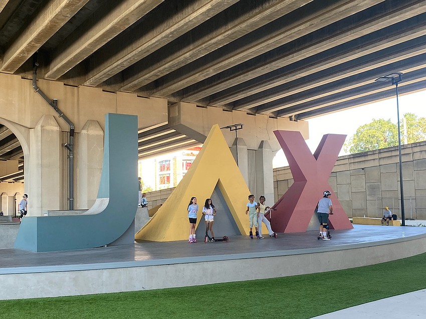 The skate park portion of Artist Walk is open under the Fuller Warren Bridge. The skate park portion of Artist Walk is open under the Fuller Warren Bridge.