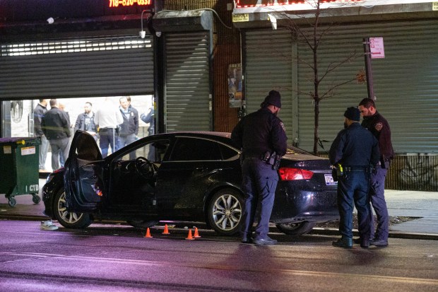 Police investigate a shooting on Soundview Ave. near Bruckner Blvd. in the Bronx, New York City on Tuesday, December 2, 2025. (Gardiner Anderson / New York Daily News)
