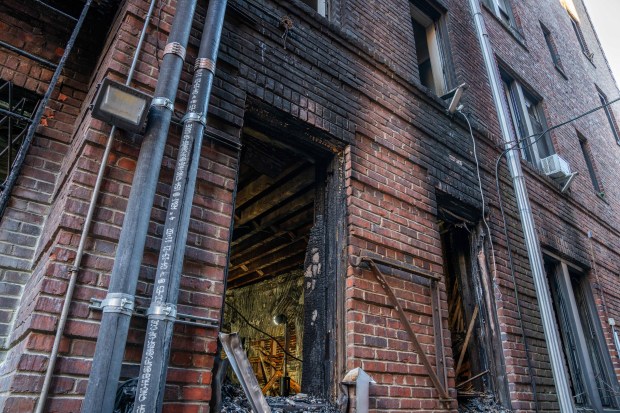An 80-year-old woman died after a fire erupted inside her apartment on 80th St. near 37th Ave. in Jackson Heights, Queens on Thursday, Dec. 18, 2025. (Theodore Parisienne / New York Daily News)