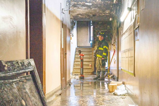 An 80-year-old woman died after a fire erupted inside her apartment on 80th St. near 37th Ave. in Jackson Heights, Queens on Thursday, Dec. 18, 2025. (Theodore Parisienne / New York Daily News)