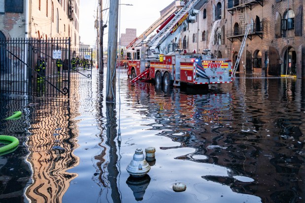 Several businesses were destroyed after a five-alarm fire broke out inside of 481 Van Brunt Street in Brooklyn on Wednesday September 17, 2025. 2335. Photos taken on Thursday September 18, 2025. 0859. (Theodore Parisienne / New York Daily News)