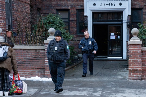 An 80-year-old woman died after a fire erupted inside her apartment on 80th St. near 37th Ave. in Jackson Heights, Queens on Thursday, Dec. 18, 2025. (Theodore Parisienne / New York Daily News)