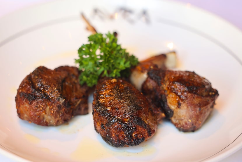 Avra Dallas is known for its fancy Greek food. Here, lamb chops are shown.