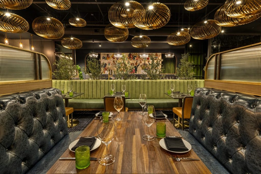 Booth in a dining room