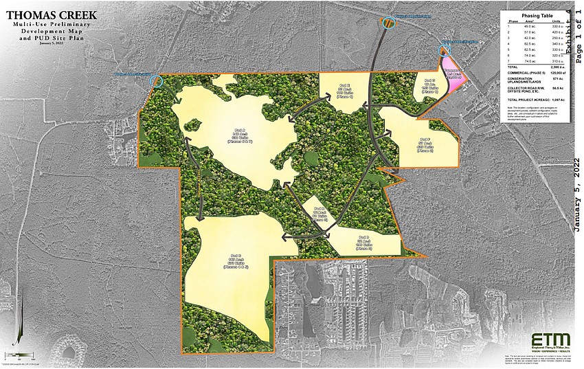 In 2022, the Jacksonville City Council approved rezoning the property for a maximum of 2,300 residential units and 125,000 square feet of commercial uses. In 2022, the Jacksonville City Council approved rezoning the property for a maximum of 2,300 residential units and 125,000 square feet of commercial uses.