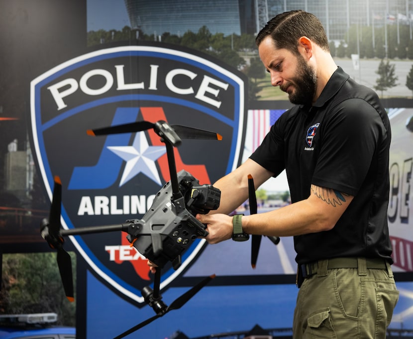 Sgt. Robert Robertson, supervisor of the Arlington Police Department's Aviation Unit,...