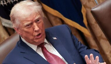 US President Donald Trump speaks during a roundtable discussion on the day he announced an aid package for farmers.