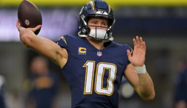 Chargers’ Justin Herbert suffers broken bone in left hand, hopes to play vs. Eagles